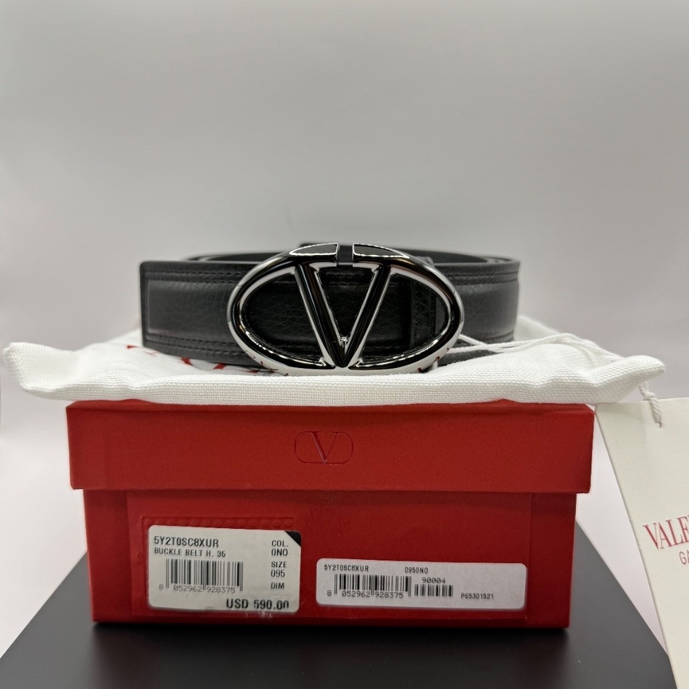 Valentino Garavani V-Logo "The Bold Edition" Men’s Belt – Calfskin – Size IT 95 - Picture 6 of 6
